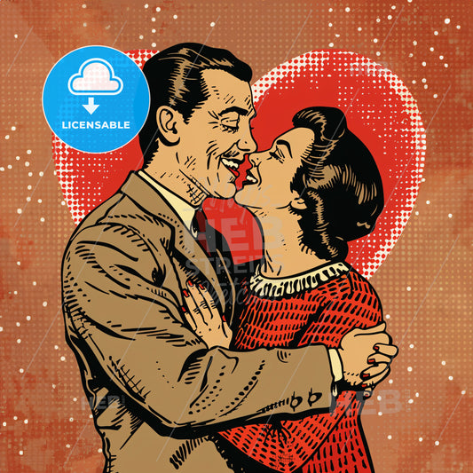 A Man And Woman Kissing